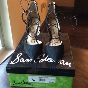 Sam Edelman suede wrap pump